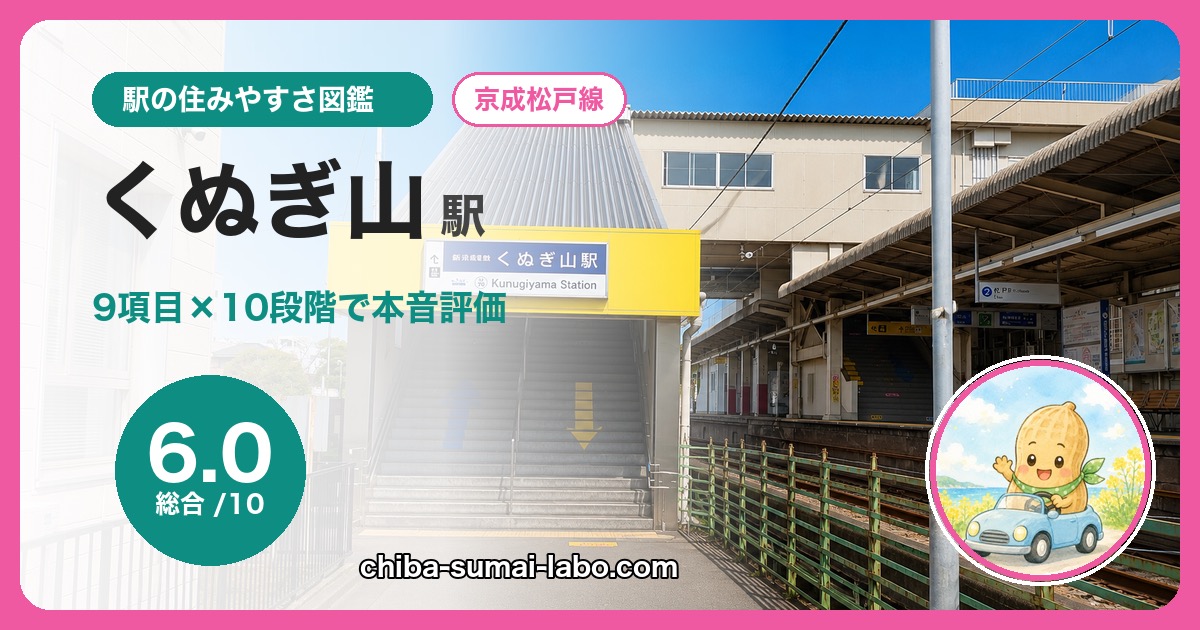 くぬぎ山駅の住みやすさを9項目×10段階で本音評価(総合6.0)