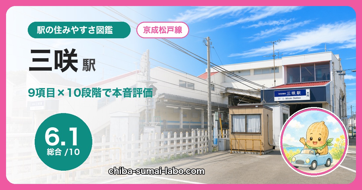 三咲駅の住みやすさを9項目×10段階で本音評価（総合6.1）