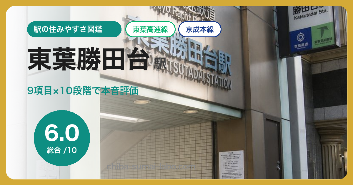 東葉勝田台駅の住みやすさを9項目×10段階で評価（総合6.0）