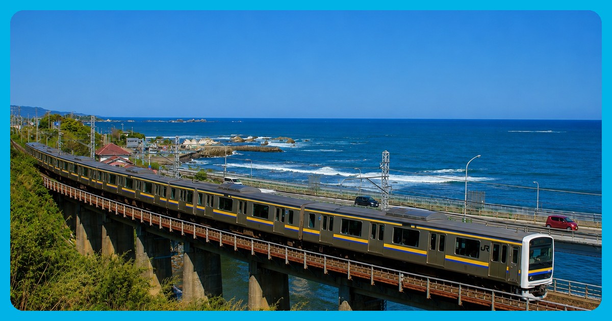 JR内房線 実写電車の風景