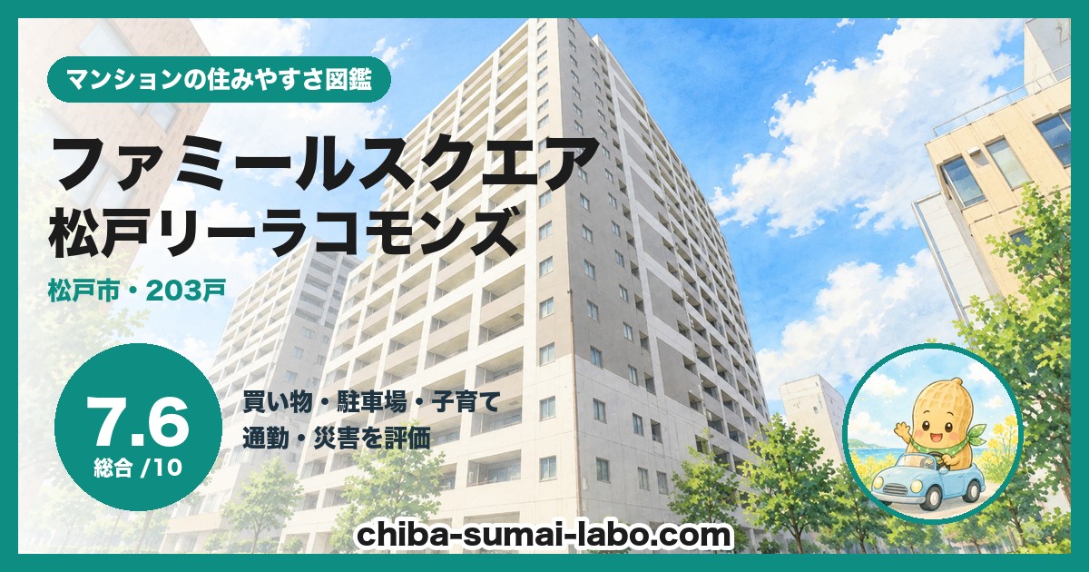 ファミールスクエア松戸リーラコモンズの住みやすさ（総合7.6）