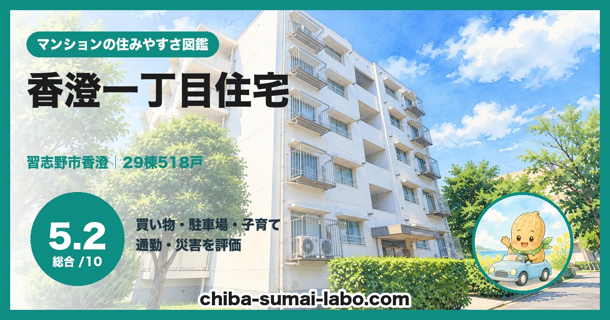 香澄一丁目住宅の住みやすさ（総合5.2）