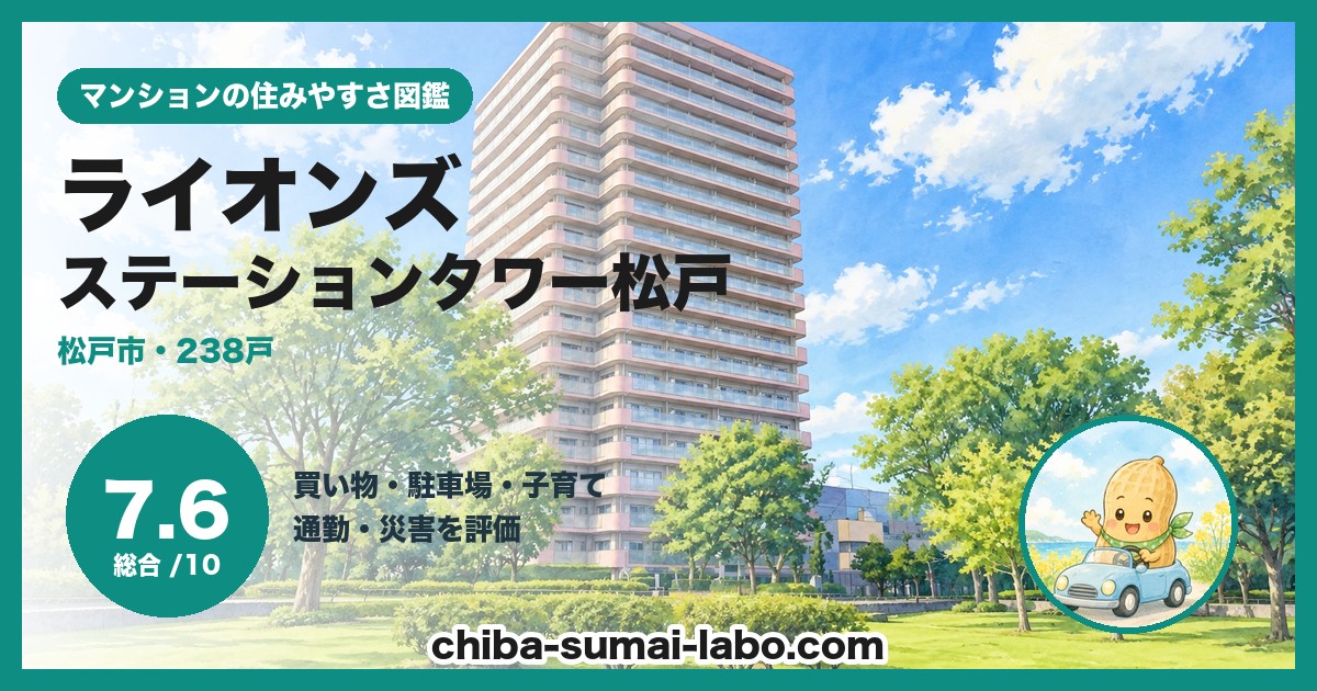 ライオンズステーションタワー松戸の住みやすさ（総合7.6）