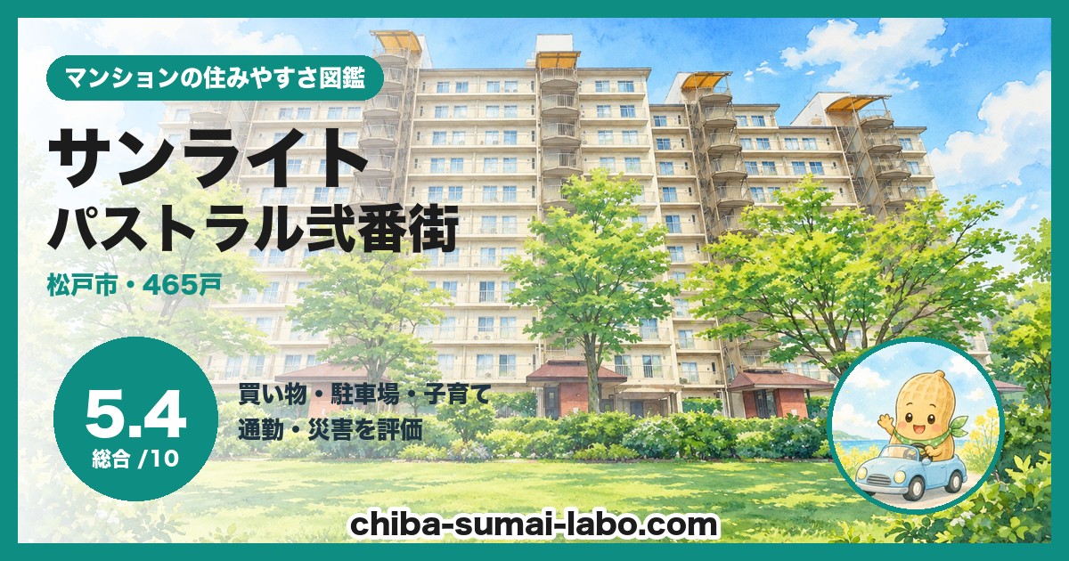 新松戸サンライトパストラル弐番街の住みやすさ（総合5.4）