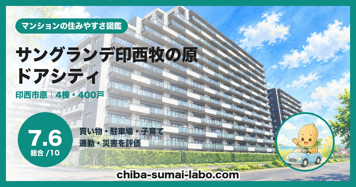 サングランデ印西牧の原ドアシティの住みやすさ（総合7.6）
